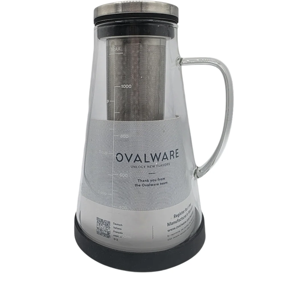 Ovalware RJ3 Cold Brew Coffee Maker 32 Oz OVALWARE Airtight Cold Brew Iced NEW